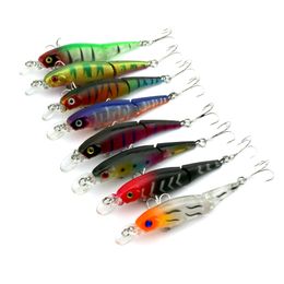 HENGJIA 8Colors 8.8cm 7.4g Jointed-Minnow Hard lure Segmented Jointed 2 Sections Plastic Swimbait with 2Treble hook6#hoook Artificital lure