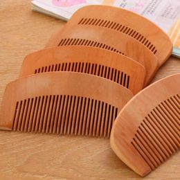 2018 New Hot Home Portable Natural Peach Wood Hair Brush Beard Comb Pocket Comb Free Shipping LX2446