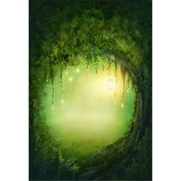 Mysterious Forest Entrance Fairy Tale Photo Backdrop Printed Lantern Firefly Nature Scenic Kids Children Photography Background