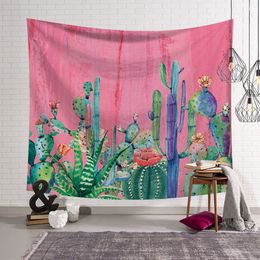 cactus decoracion tapestry dorm room farmhouse decor plant wall hanging fabric modern tenture mural vedspread carpet