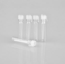 Wholesale 1 ml transparent glass perfume vial mini sample bottle cosmetic sample packaging container