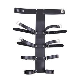 Bondage Quality Faux Leather Full Body Restraint System Harness Fancy Neck collar #E07