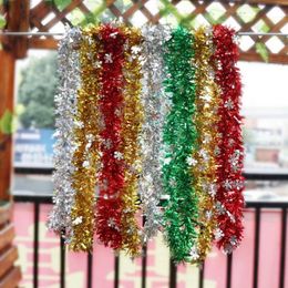 OurWarm 2M Christmas Tree Tinsel Garland Ribbon Bar Shiny Tops Christmas Tree Hanging Ornaments Home Decoration New Year