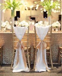 New Coming White With Ribbon Ronamtic Mediterranean Classic Beautiful Custom Made Wedding Supplies Wedding Events Chair Sash