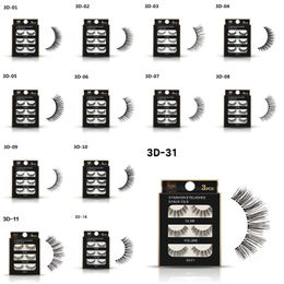 3D False Eyelashes 17 Styles Handmade Beauty Thick Long Soft lashes Fake Eye Lashes Eyelash Extension Set 3pairs/box DHL Free