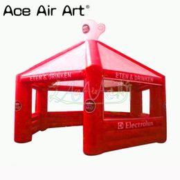 Full red outdoor inflatable concession tent kiosk bar/pub tent with logo for party and advertising