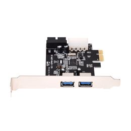 Freeshipping Hot Super Speed 2-Port USB 3.0 PCI-E PCI Express 19-pin USB3.0 15-pin SATA Connector Low Profile