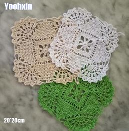 HOT Sale cotton placemat cup coaster mug kitchen Christmas glass table place mat cloth lace Crochet tea doily coffee dish pad