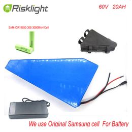Triangle Style 60V 2000W Electric Bike Battery 60V 20ah Electric Bicycle Battery 60V 20ah Lithium Ion Battery For Samsung cell