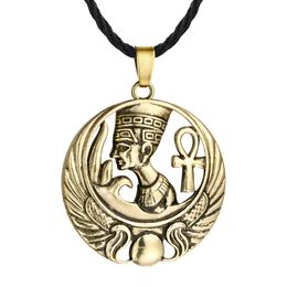 5 pz / lotto egiziana regina egitto nefertiti faraone ankh scarabeo bronzo ciondolo in argento collana per mens gioielli classici maschio colier
