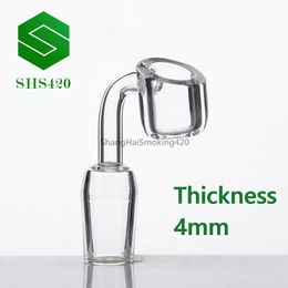 Quartz Banger Nail Thick 4mm 90 Degree Clear Joint 10 14 18mm Male Female Joint Pure Crystal For Glass Water Pipe