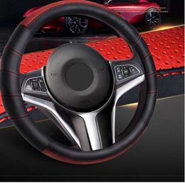 2018 Cuero deportivo Cubierta del volante del autom/óvil Estilo del autom/óvil Protecci/ón del medio ambiente Di/ámetro del apestoso 38 cm Negro Beige