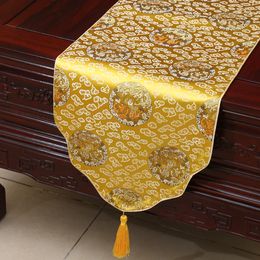 Vintage Cloud Chinese style Silk Damask Table Runner Coffee Table Mat Decoration Ethnic Table Cloth Rectangular Placemat 180 x 33 cm