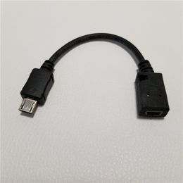 Micro USB Male to Mini USB Female USB Adapter Data Computer Cable Black 10cm