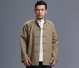 Pure linen Traditional Chinese Clothes Tang Suit Top Kung Fu Tai Chi Uniform Spring Autumn Shirt Blouse MartialArt Coat Chinese Tunic Suit