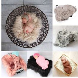 Newborn Photography Props Soft Baby Fur Blankets Faux Fur Background Blankets Cute Infant Kids Fotografia De Baby Fotografia