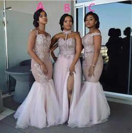 Mix Order Lace Mermaid Long Bridesmaid Off The Shoulder Tulle Applique Split Floor Length Maid Of Honor Wedding Guest Dresses Bm0842 329 329