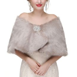 Faux Fur Winter Wedding Wraps Special Occasions Adjustable Size Elegant Women Bridal Wraps Shawls For Formal Evening Party Occasions CPA1603