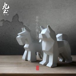 Creative ceramic dog home decor crafts room decoration ceramic kawaii ornament porcelain animal figurines decorations