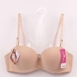 Mozhini fashion smooth half cup super push up bra 32 34 36 AB gathering lovely cute brassiere support chest lady girl bra