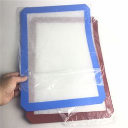 Tappetino in silicone rosso blu con narghilè 42 cm x 29 cm XXL plastica antiaderente cera olio Dab Dinng Tale tappetini da forno per pipe ad acqua in vetro