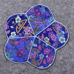 Luxury Cherry blossom Coffee Coaster Cup Placemat Natural Mulberry Silk Mat Dining Table Pad Chinese style Vintage Pallet Coasters 26x26 cm