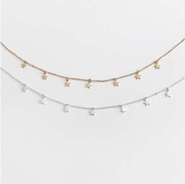 Boho Chocker Gold Colour Chain Tassel Star Choker Necklace for Women necklaces & pendants collar gargantilha collier femme