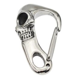 Fashion Halloween Skeleton Titanium Steel Shrimp Buckle Key Ring Skull Clasp Carabiner Wallet Key Chain Hook For Men Women Gift