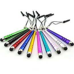-Mini Baseball Stylus Touch Screen Stylo Tip Caoutlet Stylet Stylet avec bouchon anti-poussière de 3,5 mm pour iPhone Samsung S3 S4 Galaxy Note 3 IPad 3 5