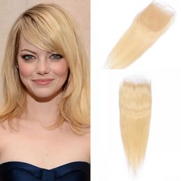 5x5 613 Bionda Onda Del Corpo Dritto Chiusura Del Merletto Dei Capelli Umani Nodi Candeggiati Possono Essere Tinti Per Le Donne G Easy