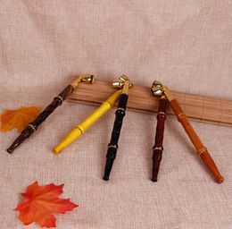 Solid bamboo slub detachable tie rod Philtre metal pipe dual purpose straight type dry tobacco rod