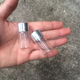 7ml Glass Bottles Screw Cap Silver Aluminium Lid Empty Jars Vials Sealing up Container 100pcs