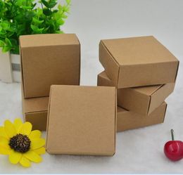 Wholesale 7.5X7.5x3CM Small Brown Kraft Paper Box Carton Packing boxes for GIft Wedding Candy Phone Accessories free shipping