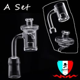 Reactor core quartz banger 5mm thick bottom with universal glass carb cap domeless polished joint for glass bong dab rigs