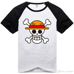 One Piece T shirt 2017 Fashion Japanese Anime Clothing Back Color Luffy Cotton T-shirt For Man And Women,Brand Camiseta,TH001