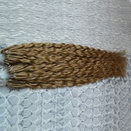 Hot Virgin Mongolian Kinky Curly Hair 200s Apply Natural Hair Micro Link Hair Extensions Human 200g Micro Bead Extensions