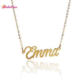 Custom name necklace for Women Personalized Nameplate Necklace Stainless Steel Gold and Silver Customized font letter name Necklace