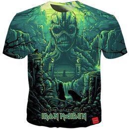 -Hommes T-shirt Iron Maiden Imprimé 3D T Shirts Hommes Femmes Couples Heavy Metal T-shirt Crâne Top Tee Plus Taille 5XL