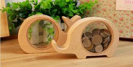 Wooden Animals Money Saving Box Best Gifts For Kids Elephant Piggy Banks Coins Bank Transparent Whale Hippo Money Storage Box lin2269