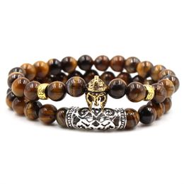 Tiger Eye Stone Bracelet Set Buddha Stone Bead Bracelet