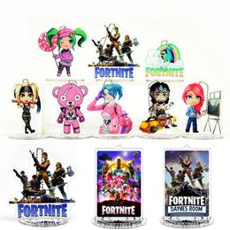 11 estilos figuras de acao fortnite brinquedos dos desenhos animados fortnite keychain acrilico colecao decoracao para as criancas pingente anel chave - carboneto fortnite homem de ferro
