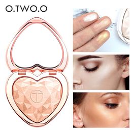 O.TWO.O Shimmer Highlighter Heart Shape Makeup Palette Iluminador Maquiagem Contour Bronzer Highlight Powder Cosmetics