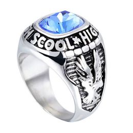 Fashion Trend Creative High School Graduation Ring Creative Eagle 925 Standard Sterling Silver Ring Size 6-10