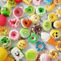 Hot Kawaii Squishy Rilakkuma Donut Soft Squishies Cute Phone Straps Bag Charms Slow Rising Squishies Jumbo Buns Phone Charms Gift Free Ship