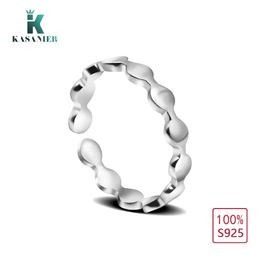 KASANIER 1Pcs Fashion Women ring 925 Sterling Silver Rings Solid Girl Jewellery Party Ring Adjustable Size