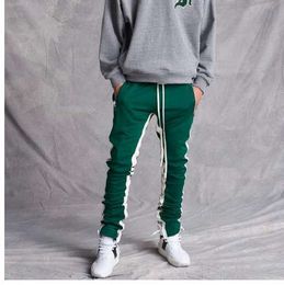 Huation New Men Striped Track Pants Casual Skinny Jogger Fitness Zipper Trousers Mens Hip Hop Tracksuit Sweatpants Unisex Pants