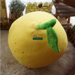 Dorimytrader realistic fruit lemon plush pillow stuffed soft lifelike yellow lemon cushion toy decoration gift for kids 16inch 40cm DY61928