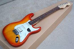 Factory custom sunburst body Electric Guitar with write pearl pickguard rosewood fingerboard offer customized