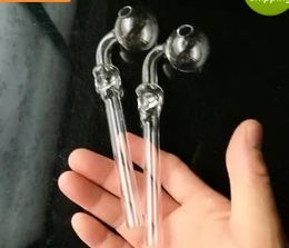 2022new Transparent Skull Bone Long Curved Pot ,Wholesale Bongs Oil Burner Pipes Water Pipes Glass Pipe Oil Rigs Smoking