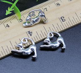 Wholesale Lot 50pcs/bag Jewelry Findings Retro Cute Cat Animals Alloy Charms Pendant Jewelry Making DIY Accessories 13*17mm